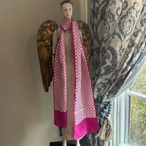 EXPRESS Pink & Cream Silk Scarf
